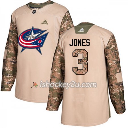 Mænd NHL Blue Jackets Trøje Seth Jones 3 Adidas 2017-2018 Camo Veterans Day Practice Authentic